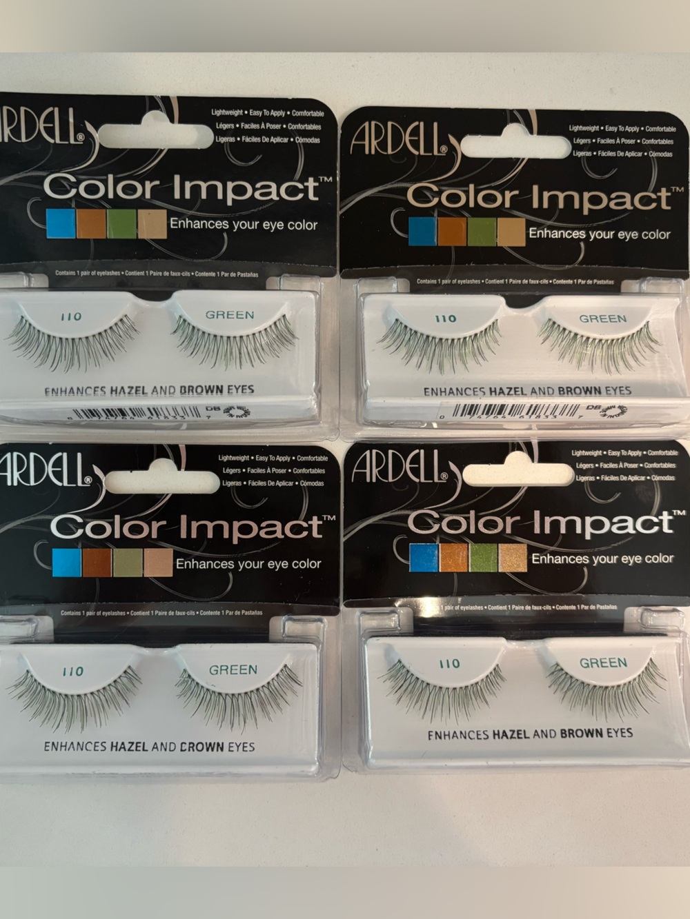 Ardell Color Impact Green Accent False Eyelashes 4 Pack